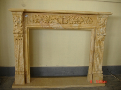 limestone fireplace