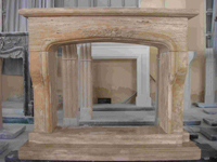 travertine fireplace